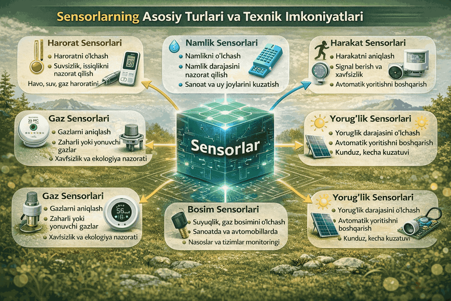 Harakat sensorlari ishlash prinsipiga ko‘ra turlari