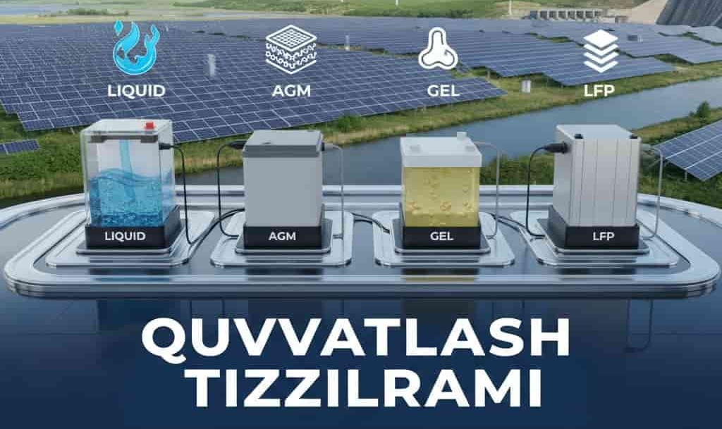 Liquid, AGM, GEL, LFP akkumlyatorlar uchun quvvatlash tizimlar